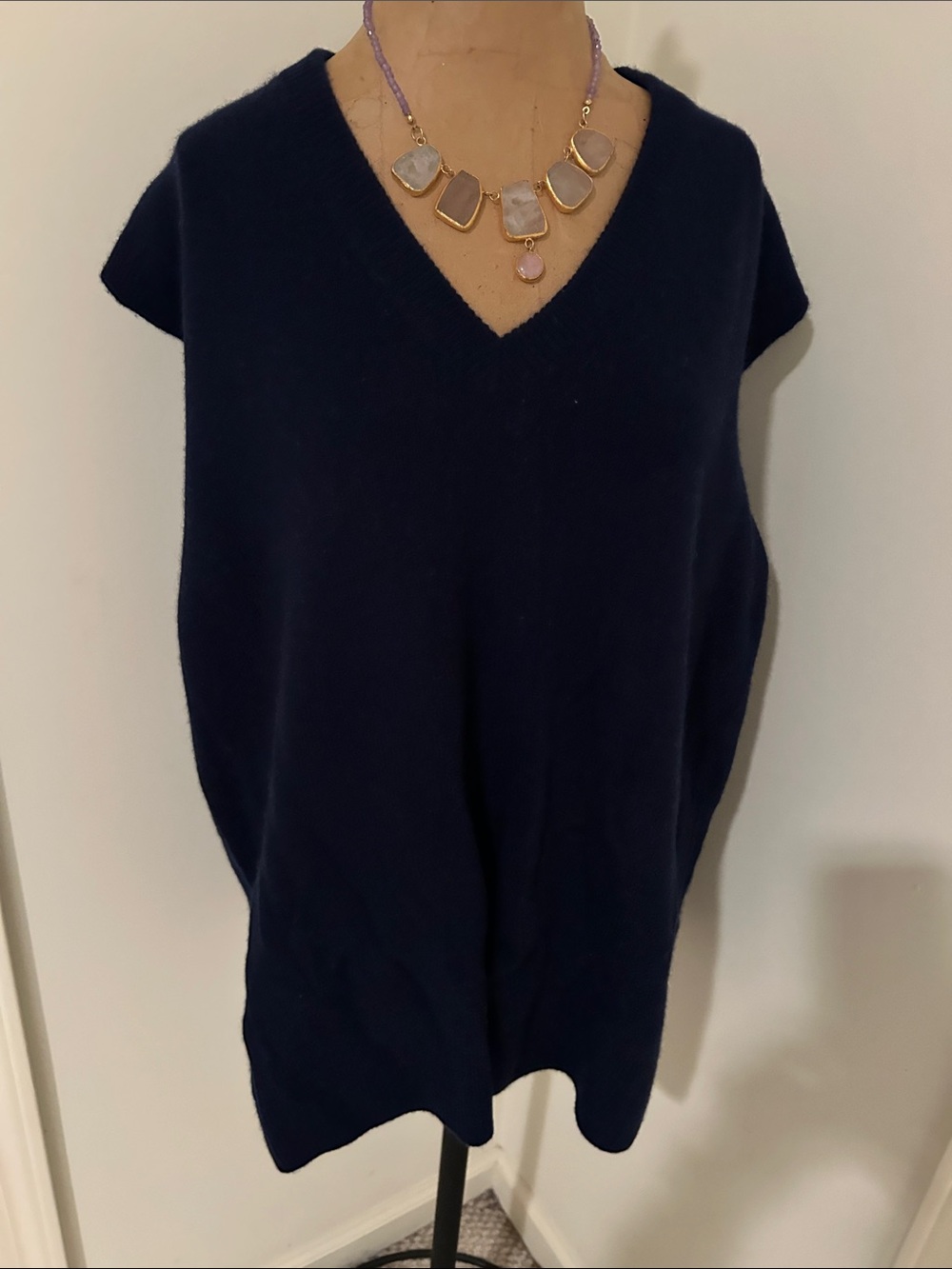 Naked Cashmere Classic Navy V-Neck Sweater Vest